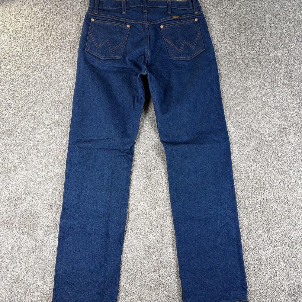 Wrangler 13MWZ Jeans Mens 34x33 Raw Indigo Rigid Denim Cowboy Cut 100% Cotton
